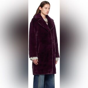 Stand Studio Purple Camille Cocoon Faux-Fur Coat 36